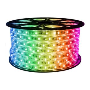 220V RGB LED Strip Light With End Cap, Per Metre