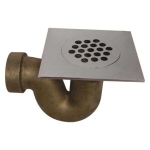 Brass Square Shower Trap, Chrome Plated Top