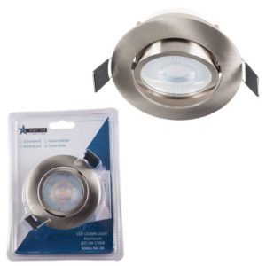 BRIGHT STAR 5W LED Tilt Downlight And Bulb DL030, 2700K, 400Lm, Chrome