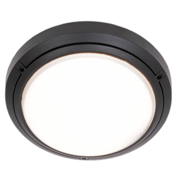 BRIGHT STAR BH058 Black Round Bulkhead, 1 x 60W, E27, PVC, Die Cast Aluminium