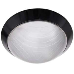 BRIGHT STAR BH067 Black Round Bulkhead, E27, 15W, CFL, PVC