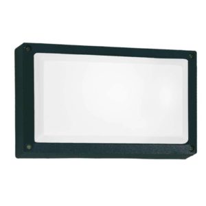 BRIGHT STAR BH075 Black Rectangle Bulkhead, 15W, E27, Die Cast Aluminium