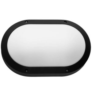 BRIGHT STAR BH091 Matt Black Oval Bulkhead, 11W, E27, Die Cast Aluminium