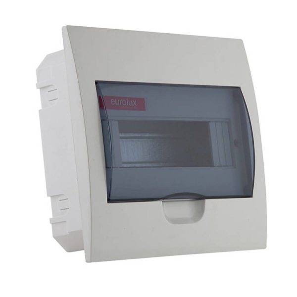 EUROLUX 10 Way Din Rail Distribution Board, Plastic, Flush Mounted