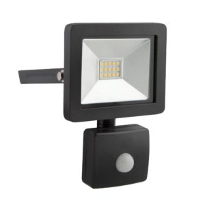 EUROLUX 10W LED Floodlight With Motion Sensor, 4000K, Black