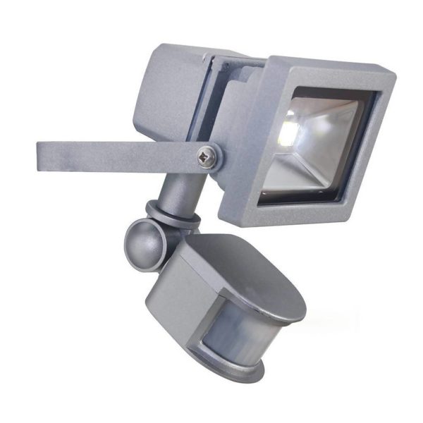 EUROLUX 10W LED Floodlight With Motion Sensor, Silver