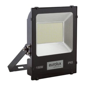 EUROLUX 150W LED Floodlight, 6500K, Black