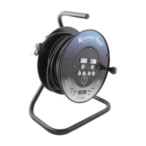 EUROLUX 30m Extra Strong Steel Extension Reel, 2 x 16A, Black