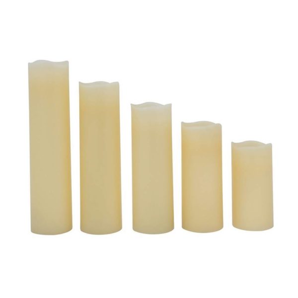 EUROLUX 5Pcs LED Flameless Candles, Ivory