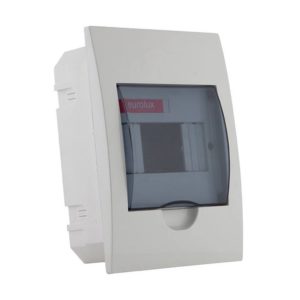 EUROLUX 6 Way Din Rail Distribution Board, Plastic, Flush Mounted