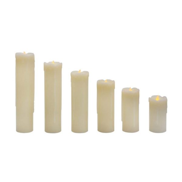EUROLUX 6Pcs LED Flameless Candles With Dripping Effect, Ivory
