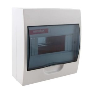 EUROLUX 8 Way Din Rail Distribution Board, Plastic, Surface Mounted