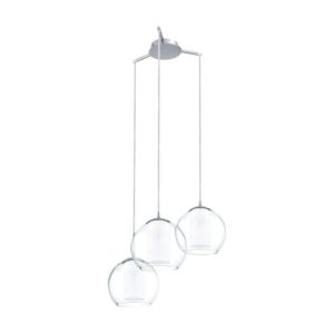 EUROLUX Bolsano P500 Pendant, 3 Lights, Glass Chrome
