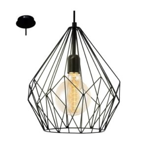 EUROLUX Carlton P704B Pendant, 1 Light, Black