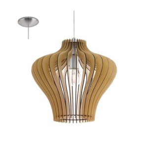EUROLUX Cossano P138M Pendant, 1 Light, Maple Wood