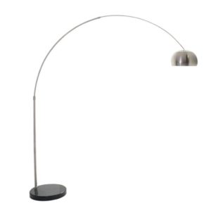 EUROLUX FL101 Arched Floor Light, E27, 60W, Satin Nickel