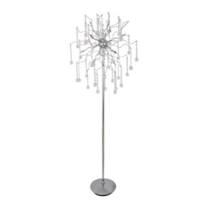 EUROLUX FL102 Meteor Crystal Floor Lamp, G4 Bi-Pin, 10W, Chrome