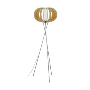 EUROLUX FL104M Floor Lamp, E27, 60W, Maple, Satin Chrome