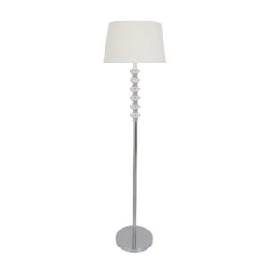 EUROLUX FL134 Floor Light, E27, 60W, Satin Chrome Base With Acrylic Orbs, Silver Shade