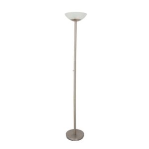 EUROLUX FL13SC Floor Light, 300W, Frosted Glass Shade, Satin Chrome Base