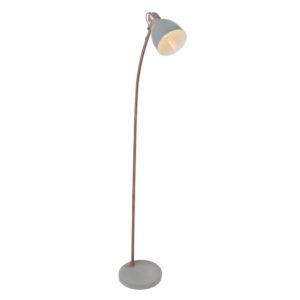 EUROLUX FL200 Floor Light, E27, 60W, Antique Copper Stem, Concrete Base, Grey Metal Shade