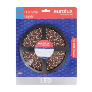 EUROLUX G649CW LED Strip Light, 5 meter, IP65 Water Resistant, 12V, Cool White