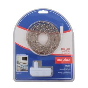 EUROLUX G801CW DIY LED Strip, 3 Metres, 12V, Cool White