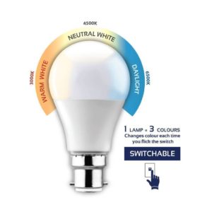 EUROLUX LED 3-Colour Switchable Globe, B22, 7W