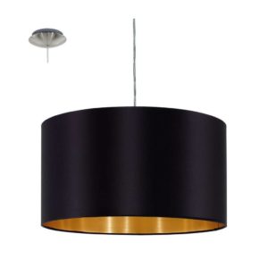 EUROLUX Maserlo P711B Pendant, 1 Light, Black & Gold