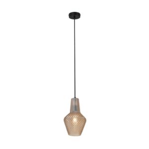 EUROLUX Milano P796AM Pendant, Small, 1 Light, Amber Glass