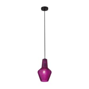 EUROLUX Milano P796PI Pendant, Small, 1 Light, Pink Glass