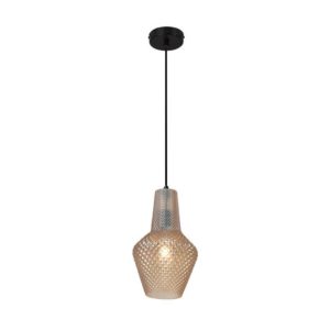 EUROLUX Milano P797AM Pendant, Large, 1 Light, Amber Plated Glass