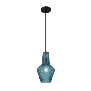 EUROLUX Milano P797BL Pendant, Large, 1 Light, Blue Glass