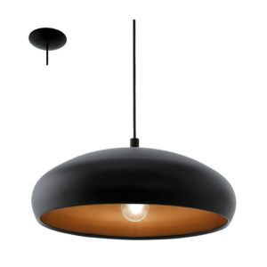 EUROLUX Mogano P685B Pendant, 1 Light, Black