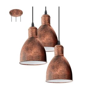 EUROLUX Priddy P696C Pendant, 3 Lights, Copper