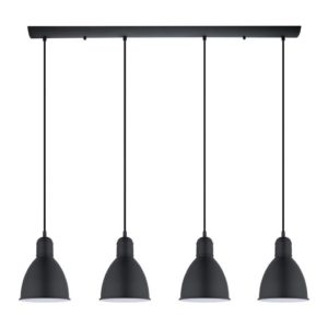 EUROLUX Priddy P821B Pendant, 4 Lights, Black