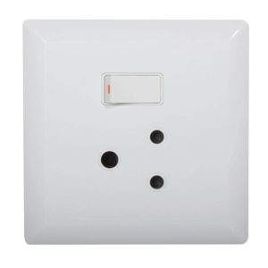 EUROLUX Recessed Plastic Wall Socket, 1 x 16A, 100mm x 100mm