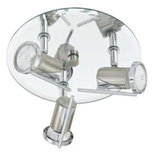 EUROLUX S137 Tamara Round Bathroom Spot Light, 3 x GU10, Satin Chrome