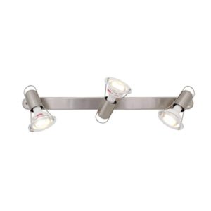 EUROLUX S19SC Mini Disc Spot Light With Bar Mount, 3 x E14, 40W, Satin Chrome