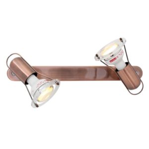 EUROLUX S21C Mini Disc Spot Light With Bar Mount, 2 x E14, 40W, Copper