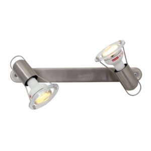 EUROLUX S21SC Mini Disc Spot Light With Bar Mount, 2 x E14, 40W, Satin Chrome