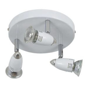 EUROLUX S222WH Magnum 3 Spot Plate, 3 X GU10, 50W, White