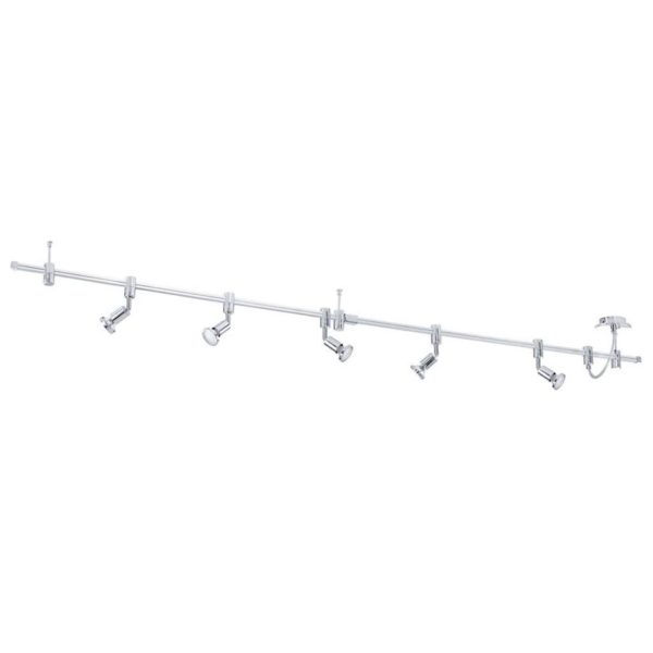 EUROLUX S364 Vilanova LED Spot Light OnTrack Bar Mount, 5 x GU10, 3W, Chrome