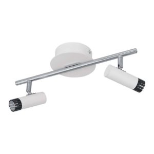EUROLUX S366 Lianello LED Spot Light On Bar Mount, 2 x 5W, Chrome & White