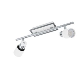 EUROLUX S372 Davida LED Spot Light On Bar Mount, 2 x GU10, 5W, Chrome & White