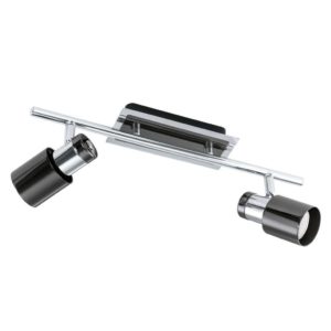 EUROLUX S372B Davida LED Spot Light On Bar Mount, 2 x GU10, 5W, Chrome & Black