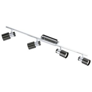 EUROLUX S374B Davida LED Spot Light On Bar Mount, 4 x GU10, 5W, Chrome & Black