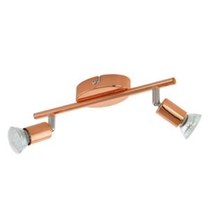 EUROLUX S426 Buzz LED Spot Light On Bar Mount, 2 x GU10, 3W, Copper