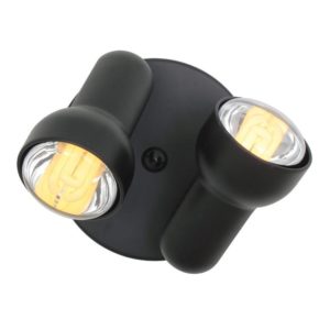 EUROLUX S43B Turbo Round Spot Light, 2 x E27, R80, 60W, Black