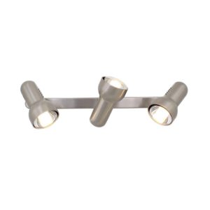 EUROLUX S44SC Turbo Spot Light On Bar Mount, 3 x E27, R80, 60W, Satin Chrome